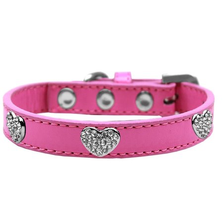 MIRAGE PET PRODUCTS Crystal Heart Dog CollarBright Pink Size 20 87-06 BPK20